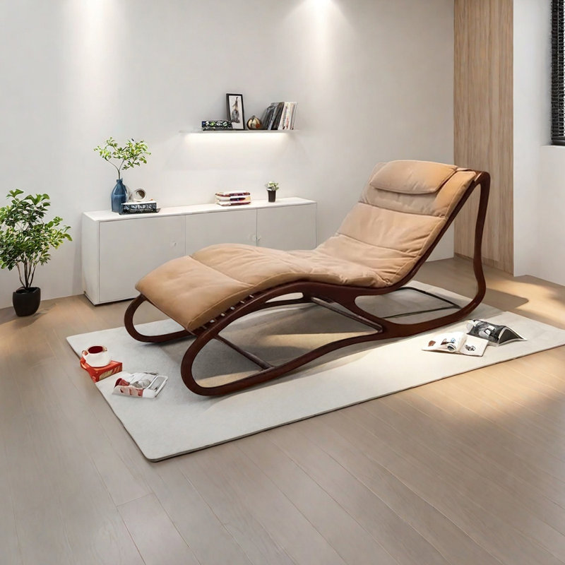 Fauteuil inclinable minimaliste en bois massif