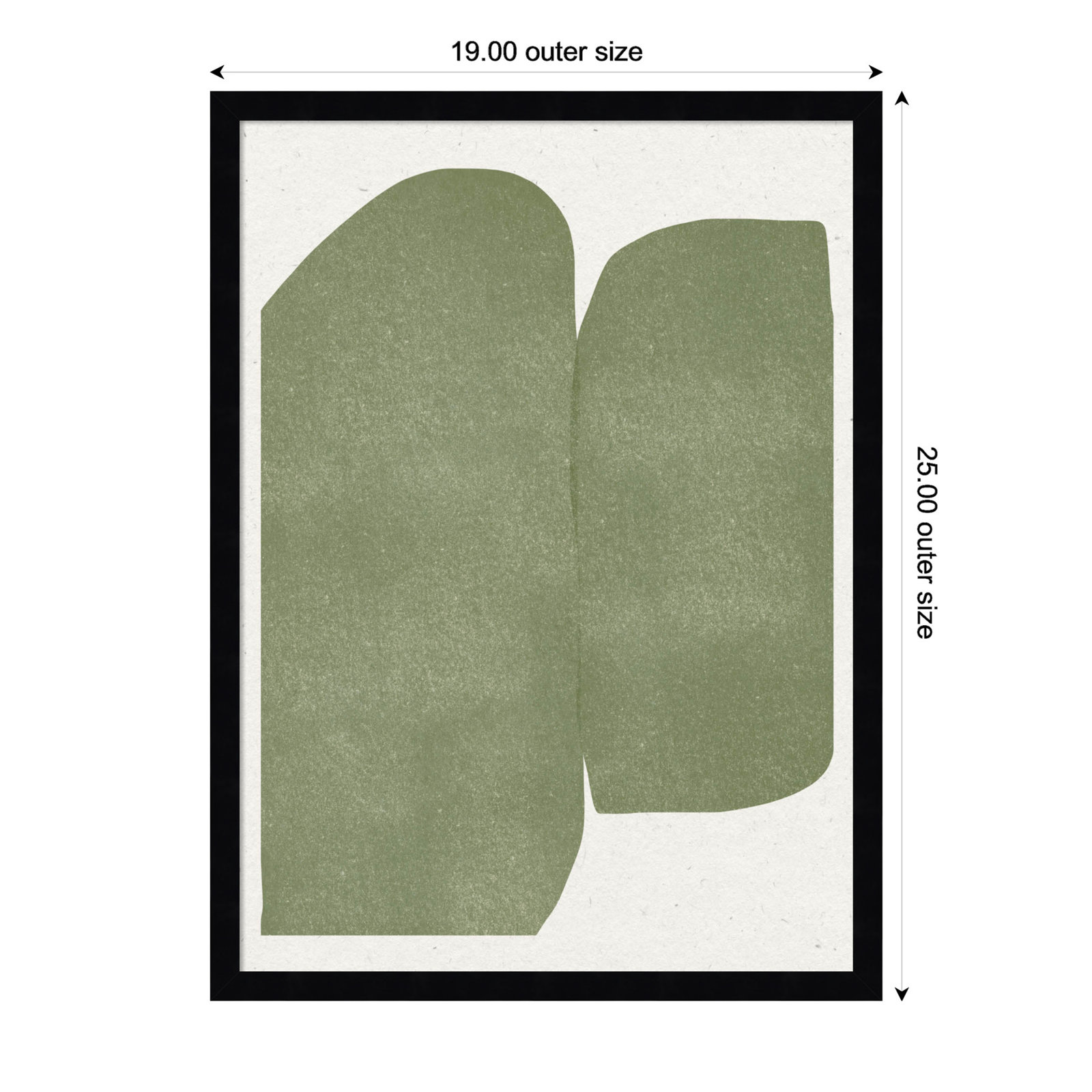 Rooney "Green Paper Cut Modern" Print, 25" H x 19" W, Black
