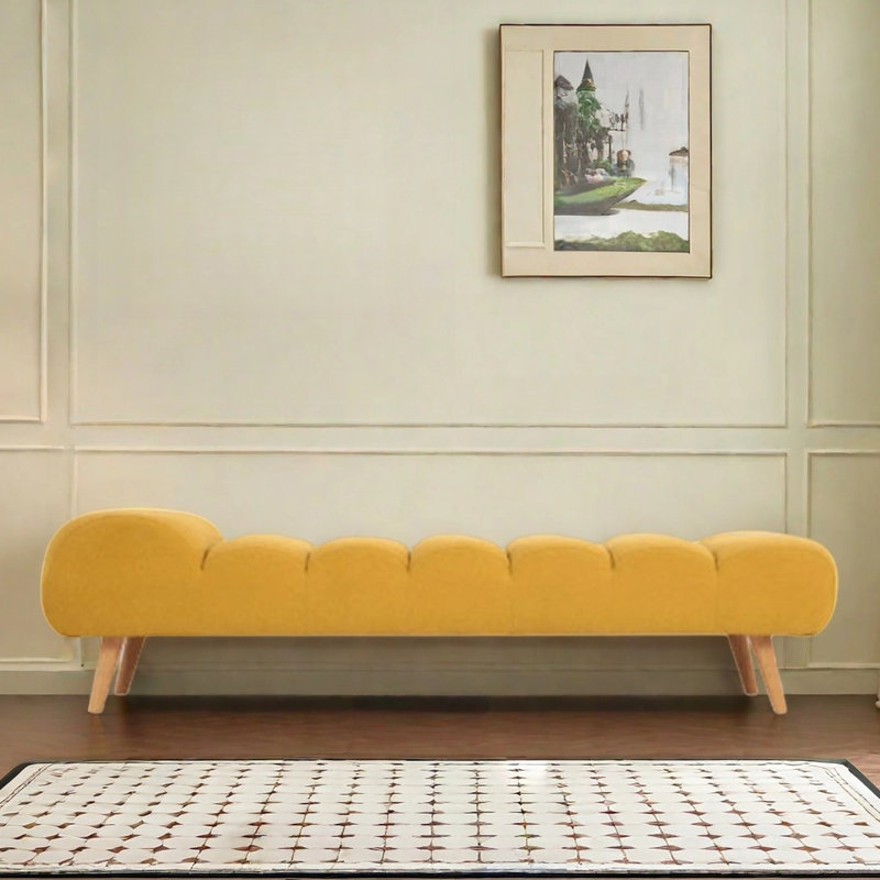 Banc en bois simple pour les sièges, H 17,72 po x l 70,87 po x P 19,69 po