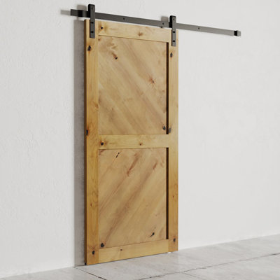 40'' x 83'' Solid Wood Paneled without Installation Hardware Kit Barn Door