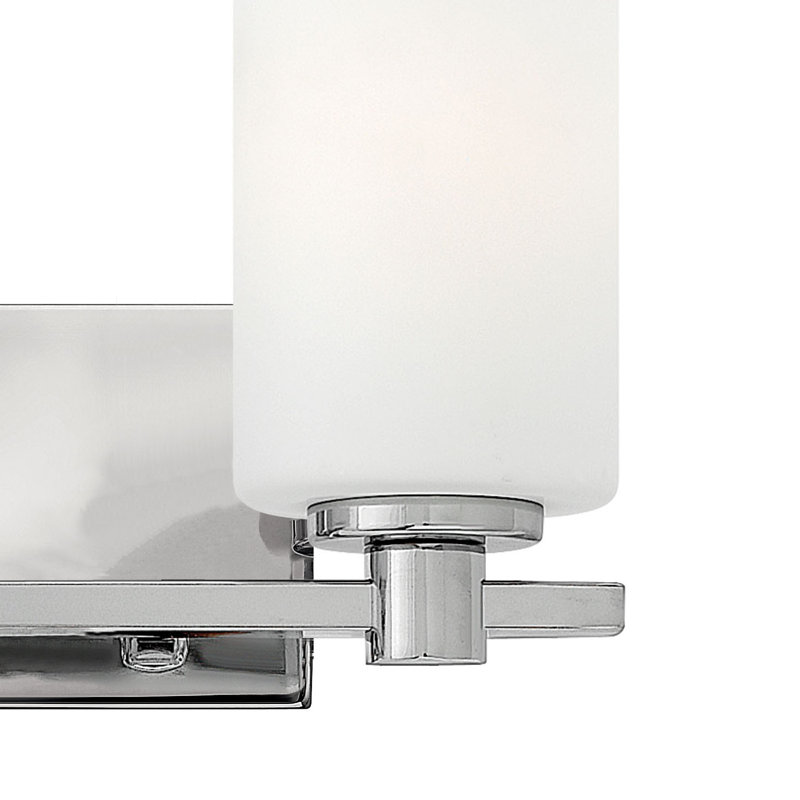 Karlie 2-Light Bath Vanity Fixture with Etched Opal Cylindrical Shades, Chrome