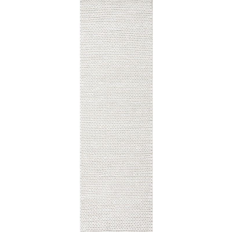 Tapis ivoire tressé à la main Dunanney, Tapis de couloir 2 pi 8 po x 12 pi
