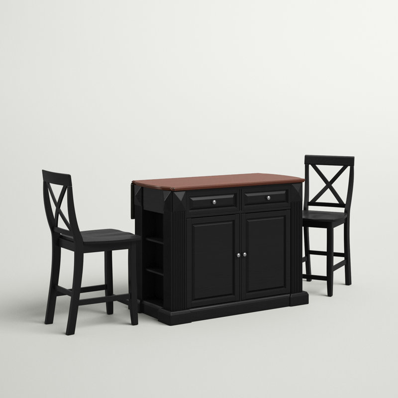Ensemble d'îlot de cuisine Diamondback, Noir
