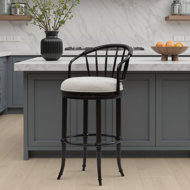 Tabouret de bar pivotant Coombs, Tabouret de comptoir (siège d'une hauteur de 26 p