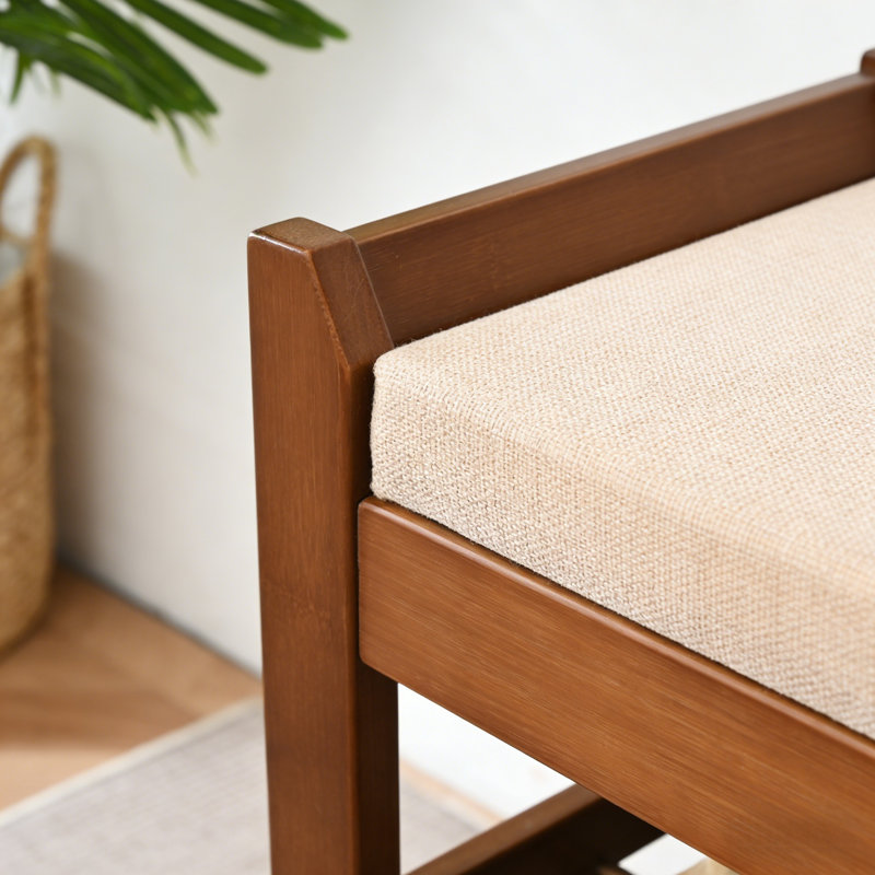 Banc de rangement polyvalent pour chaussures rembourrées, Brun / Beige