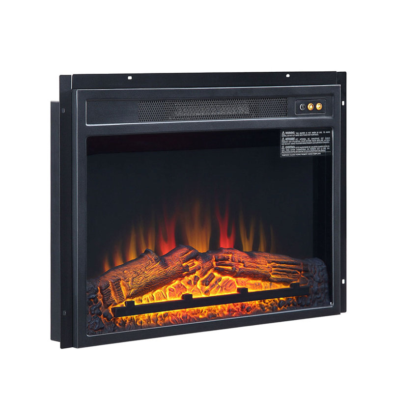 Electric 23 " Fireplace Box With Heat Functionality in Black