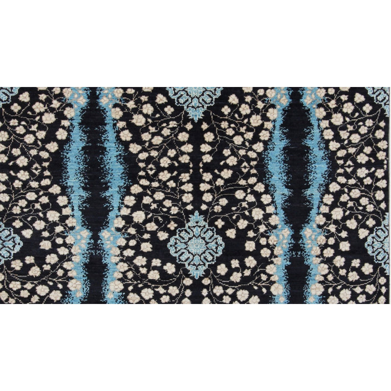 Geometric Hand Knotted Area Rug, Rectangle 148 x 202cm