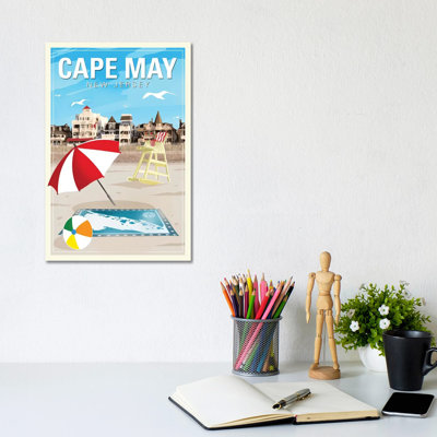 Cape May by Old Red Truck - Wrapped Canvas Print