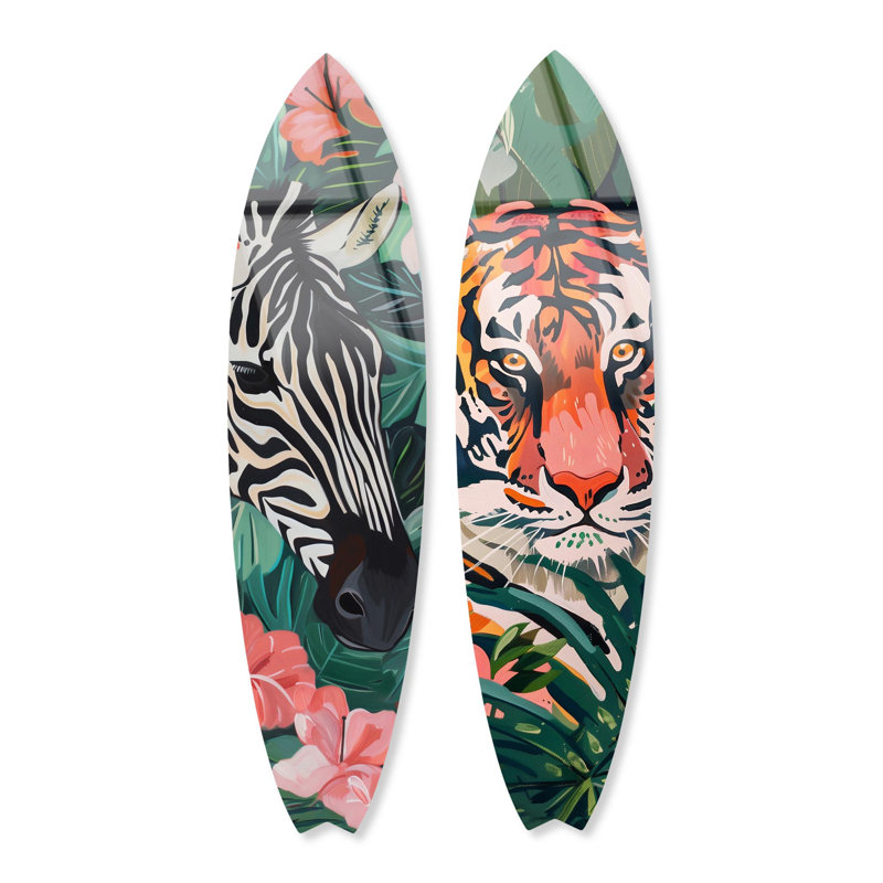 «Hidden in tropics», ensemble de planches de surf en acrylique, art mural côtier par Notoriart