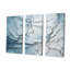 «Blue and White Snow Blooming IV - Abstract Shapes», ensemble d'art sur toile-107764183-107764185