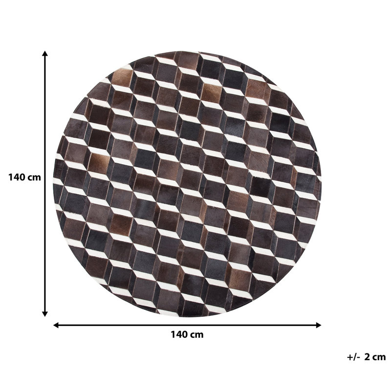 Round Zoey Geometric Hand Woven 140cm X 355.6cm Area Rug