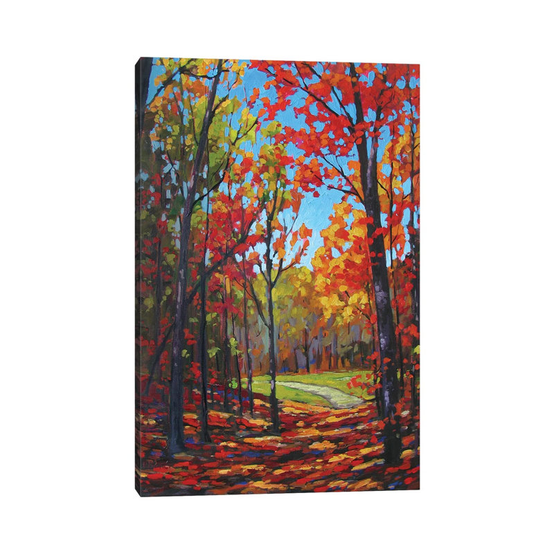 «Autumn Path V» par Patty Baker - peinture sur toile tendue, H 12 po x l 8 po x P 0,75 po