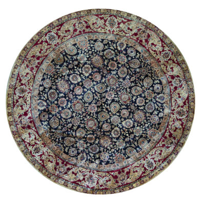Hand-Knotted High-Quality Blue and Red Area Rug