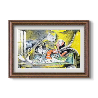 Nature morte au chat et au homard, 1962 - Pablo Picasso - Estampe encadrée sur mesure