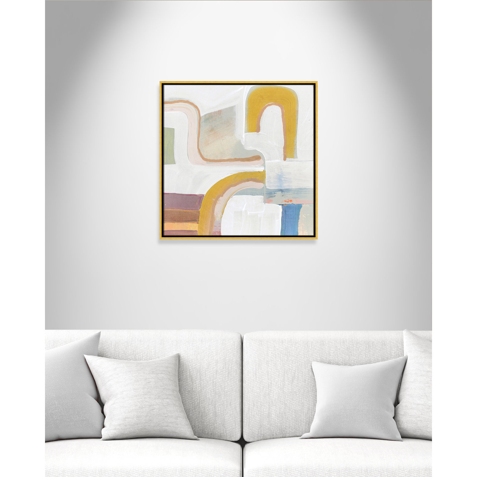 Copeland "Together Again I" Painting by Cartissi, 25.5" H x 25.5" W, Gold