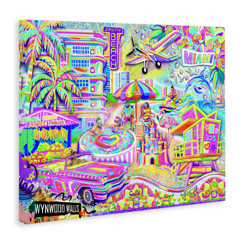«Miami Fun Collage Canvas», conception par Jess Stempel, H 16 po x l 20 po