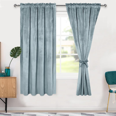Velvet Blackout Curtain Panel Pair