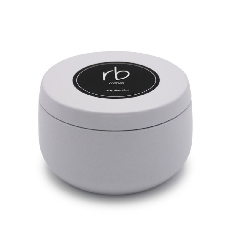 Gardenia Scented White Soy Candle in Tin, 6 oz