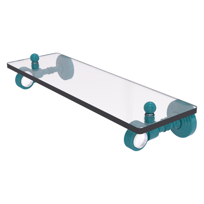 Tablette flottante Pacific Grove, H 3,2 po x l 16 po x P 5,1 po, Bleu sarcelle Glokzin