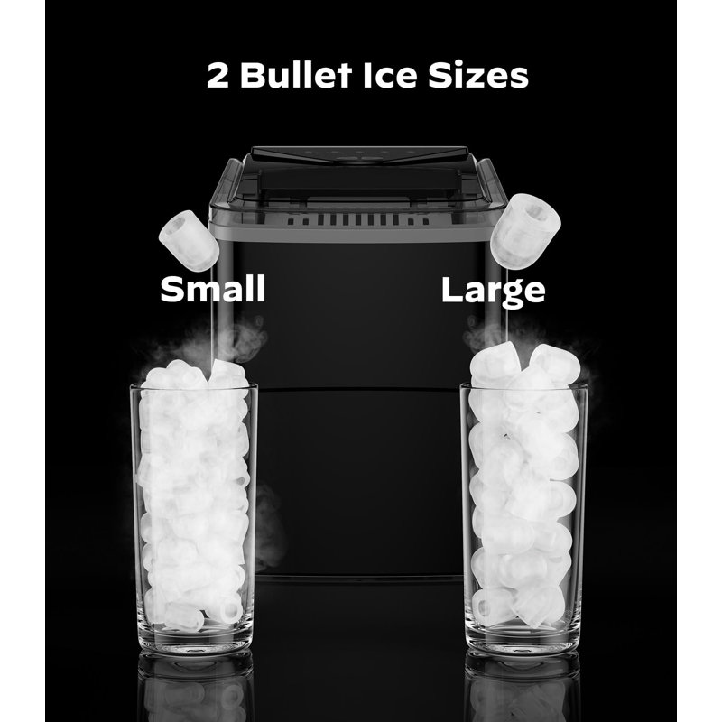 Compact 11.8 lb. Daily Production Clear Ice Portable Ice Maker, Silver