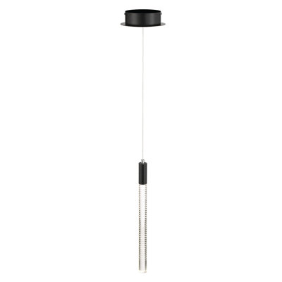 Cepeda - 1-Light Integrated LED Pendant - Black Finish with Laser Lined Glass Rods