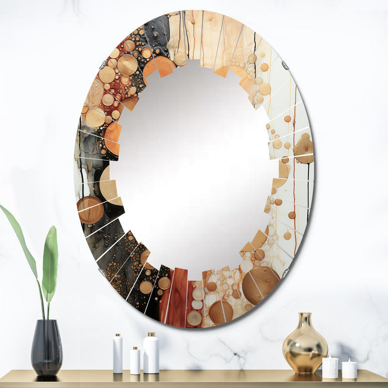 Bachata - Miroir mural moderne ovale, 36 po x 24 po