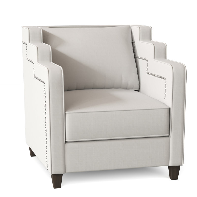 Abbey Armchair, Sachi Ricepaper, Brown Mahogany