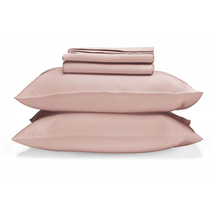 Organic Cotton Sheet Set 300TC Percale, Petal, TwinXL Sheet Set with 2 Pillowcases