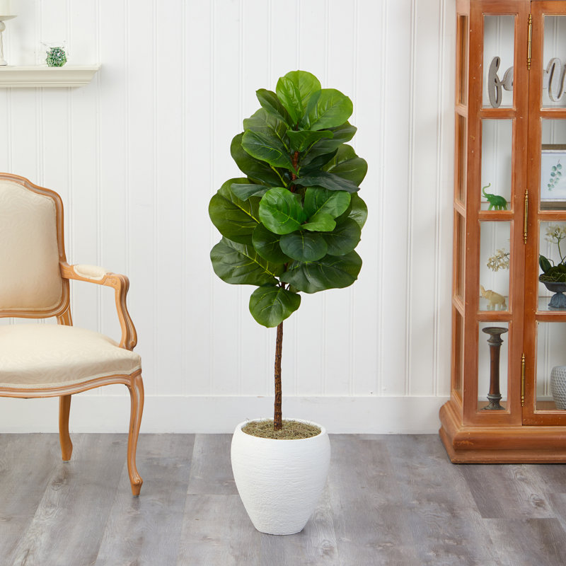 52'' Faux Fiddle Leaf Fig Tree in Clay Planter