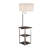 58" Tall" Dru" Square Side Table Floor Lamp with Charging and USB Port, Silver
