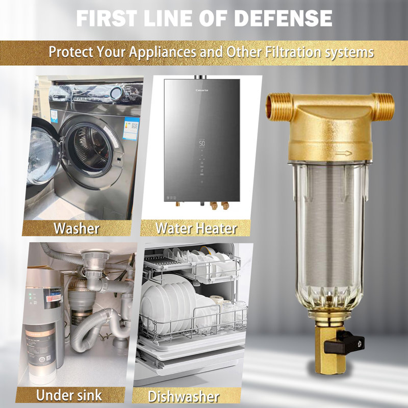Whole House Spin Down Water Pre-Filter System Under Sink Sediment Water Filter
