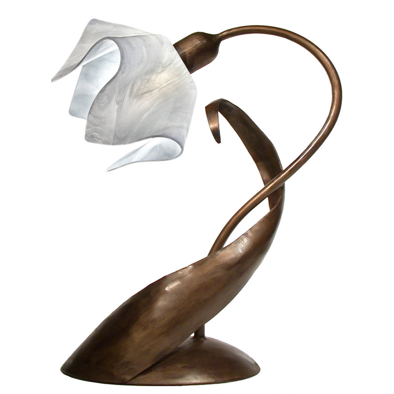 Lampe de table arquée Amergin 20 po, Brun, Lotus