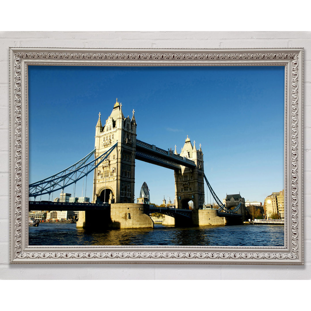 London Tower Bridge Blue Days - Einzelner Bilderrahmen Kunstdrucke