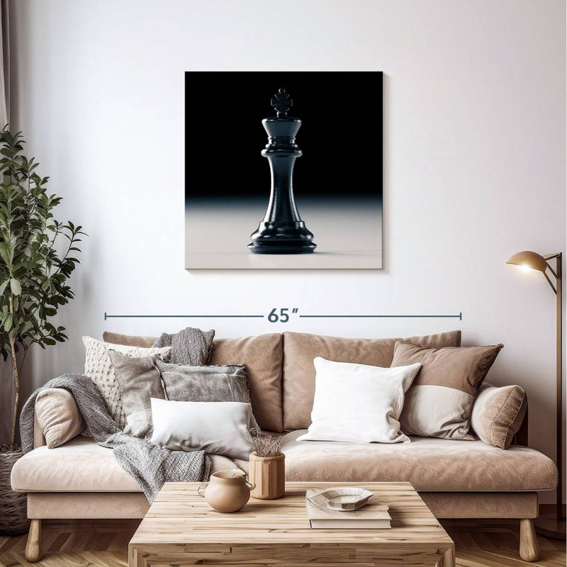 Senne Black Chess King, 36" H x 36" W