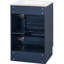 Meuble-lavabo bleu de 20 po avec évier en céramique, cadre, charnières rouillées, conception à débordement et espaces de rangement flexibles