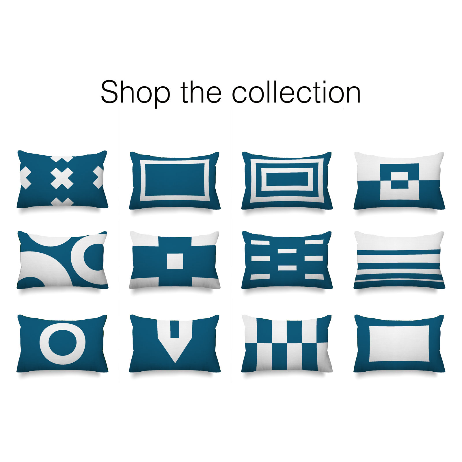 Luella Geometric Indoor/Outdoor Lumbar Throw Pillow, Turquoise