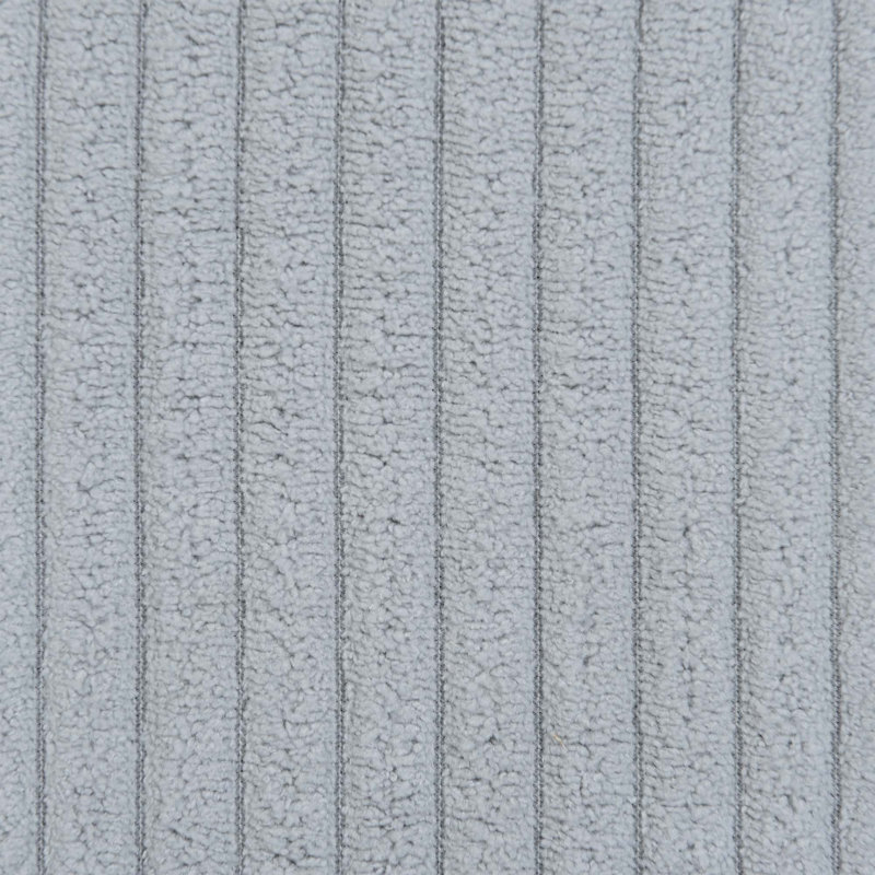 Lit de jour rembourré en L en velours côtelé, Simple, gris