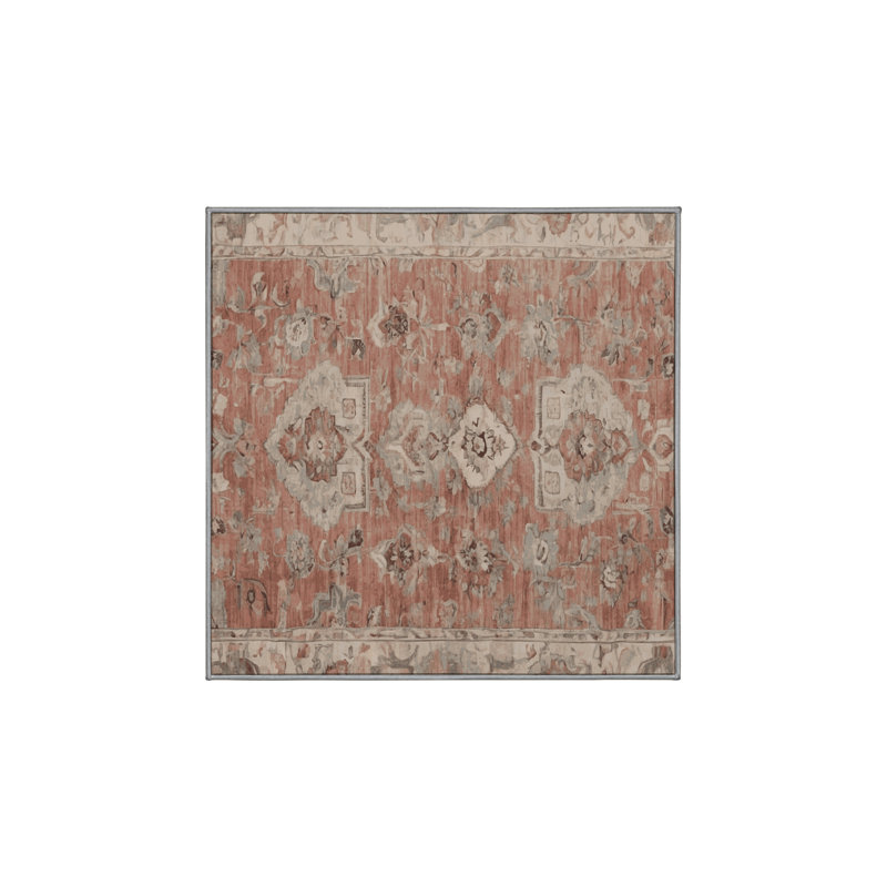 Tapis gris lavable à la machine, Carré 7 pi