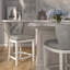 Elegant Upholstered Swivel Bar Stool with Back