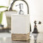 Distributeur de savon liquide en marbre et bois de manguier avec pompe en acier inoxydable Corban