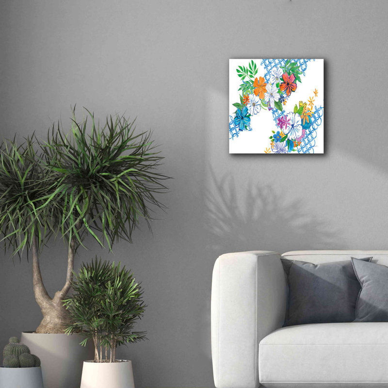 «Epic Graffiti» «Flower Power I» par Mike Schick, art mural sur toile giclée, 18 po x 18 po