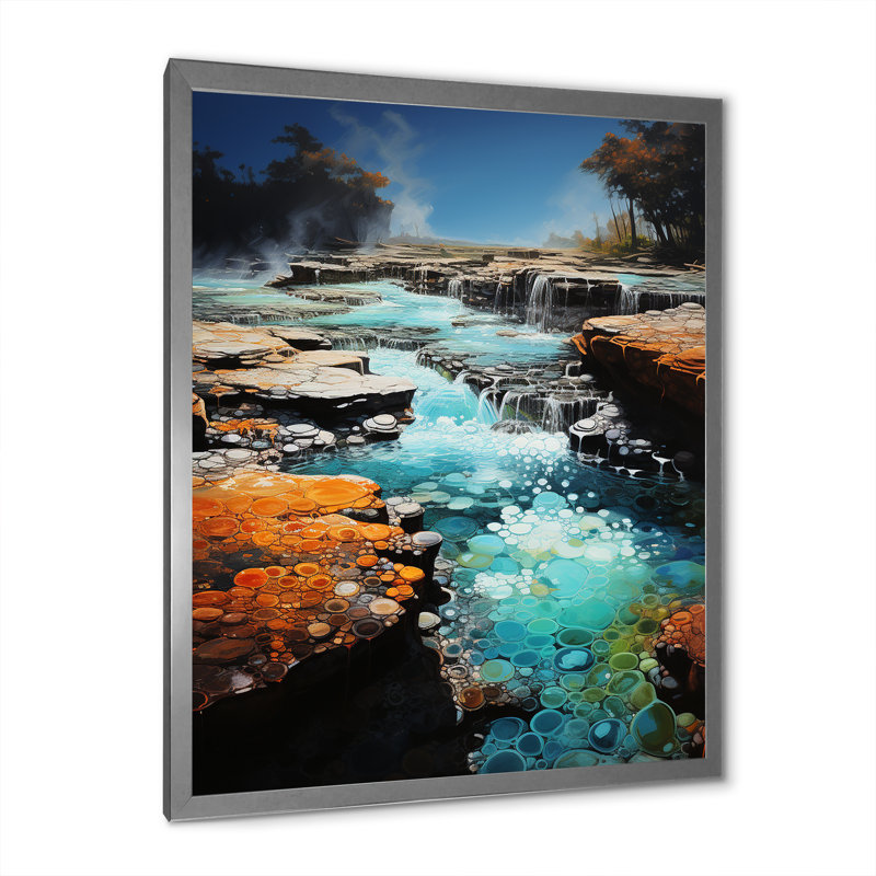 Geyser Sutherby éclatant d'azur Patchwork II, Cadre photo argenté, H 40 po x l 30 po x P 1,5 po