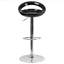 Contemporary Plastic Adjustable Height Barstool with Rounded Cutout Back and Chrome Base-969223438