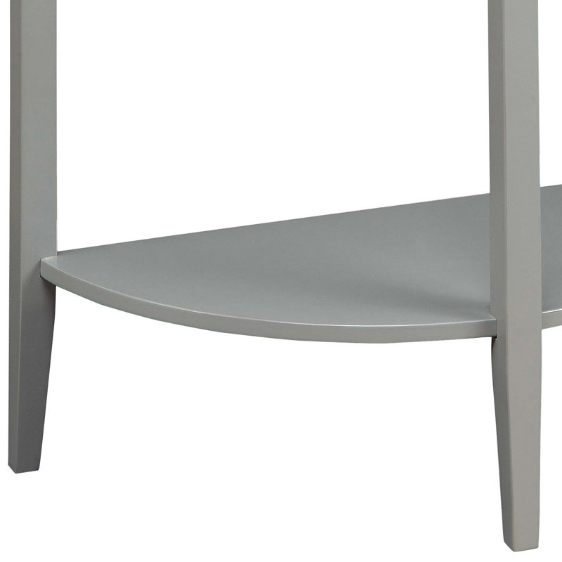 Console grise avec tablette inférieure pour la décoration et le rangement du corridor, style transitionnel, en chêne.