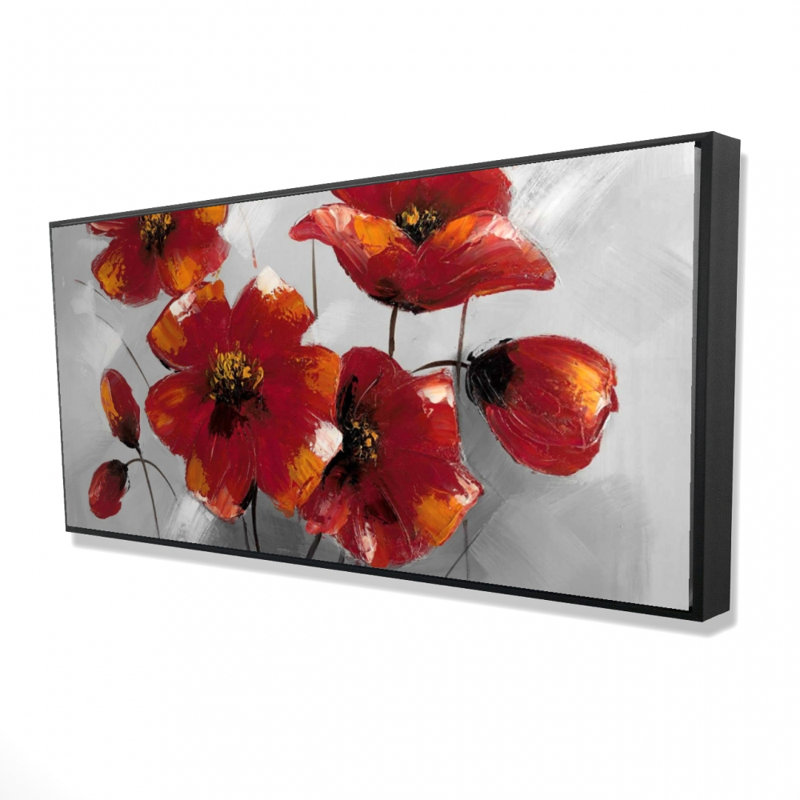 Anemone Flowers Print On Canvas, H 24 po x l 48 po