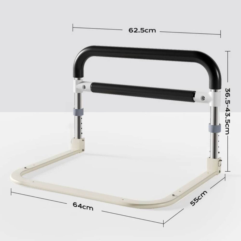 Bed Assist Rail Safety Bed Rails for Elderly Adults - Bed Rail Safely Assist Handrail Bar Fall Prevention - U-Shaped Folding with 4-Adjustable Heights for Pregnant Women,Seniors,Handicap