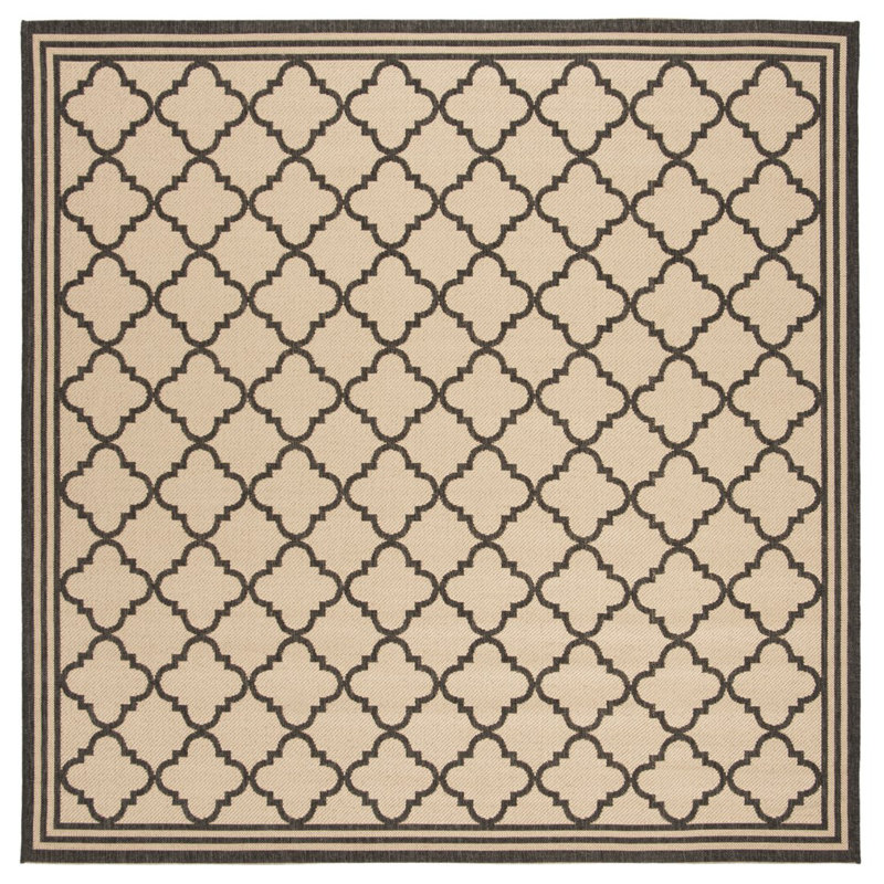 Hardrian Indoor/ Outdoor Cream/Black Rug, Square 201 cm