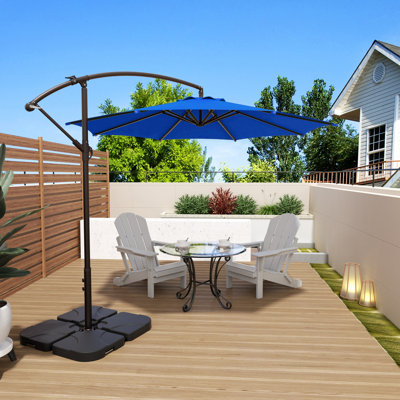 Hartt 120'' Cantilever Umbrella with Crank Lift , Counter Weights Included