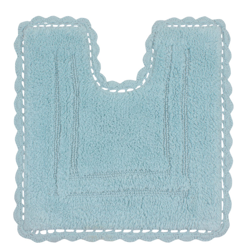 Tapis de bain décontracté réversible en U décontracté à la machine 100% coton Casual Elegance, Turquoise