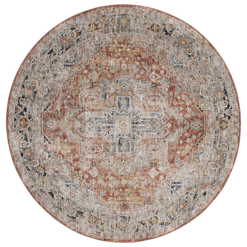 Tapis Silverado 110 rouille / bleu, Rond 6 pi 4 po